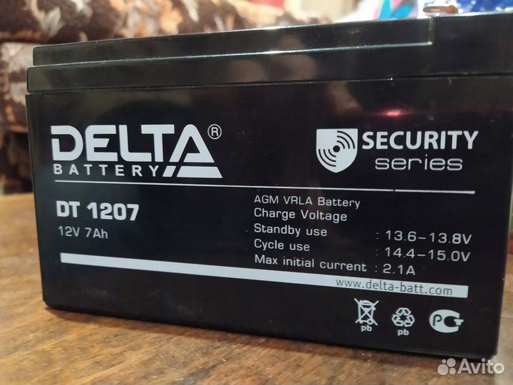 Аккумулятор delta Battery DT 1207 12В 7 Ач