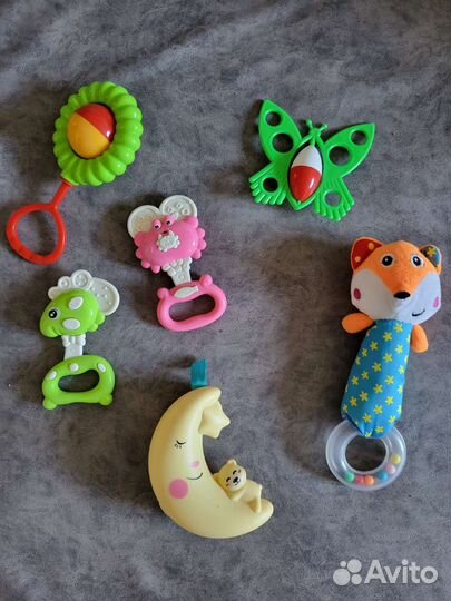 Игрушки пакетом для малышей, развивающий коврик