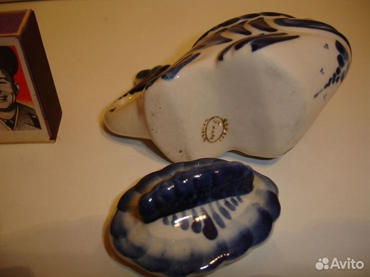 Фарфоровая сахарница сольница Гжель