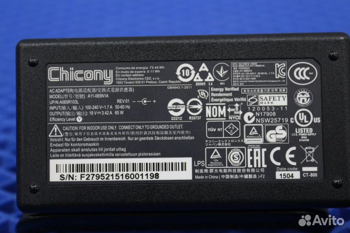 Оригинальный блок питания Acer 19V 3.42A/ 5.5х1.7