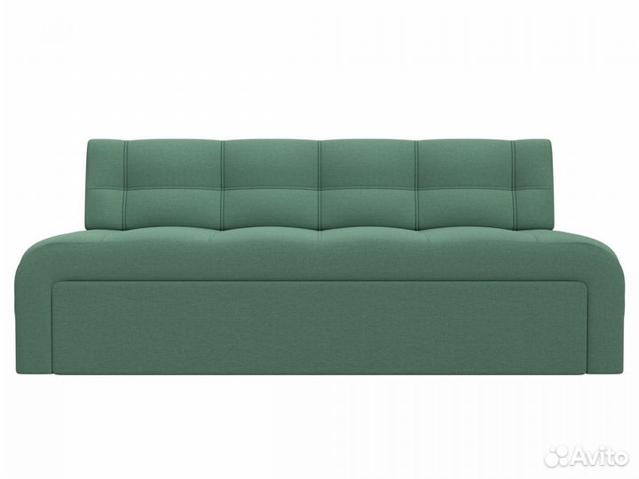 Диван кухонный прямой Люксор, рогожка, амур зеленый