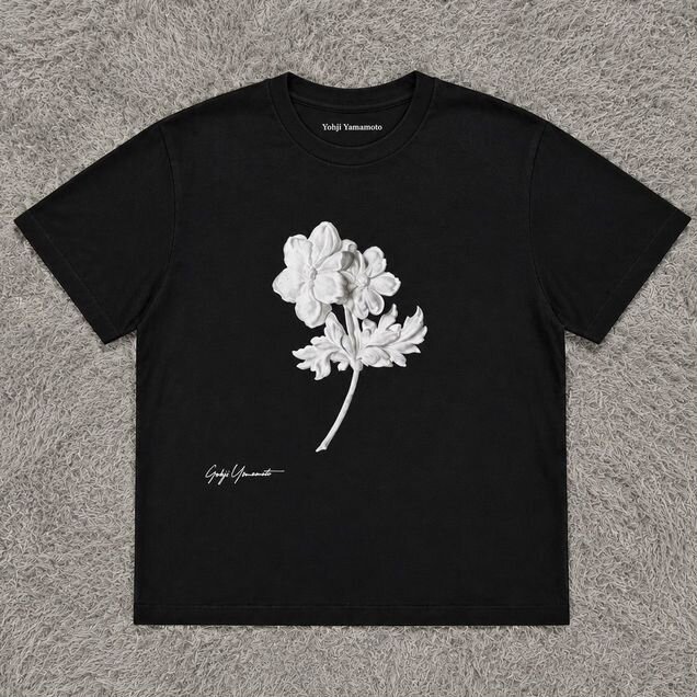 Футболка Yohji Yamamoto white Flower