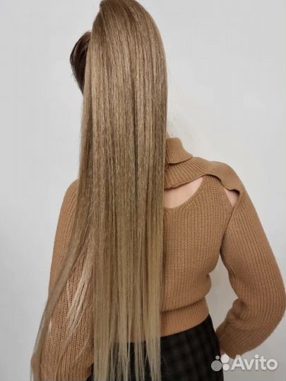 Хвост на резинке, накладной хвост шиньон, коса