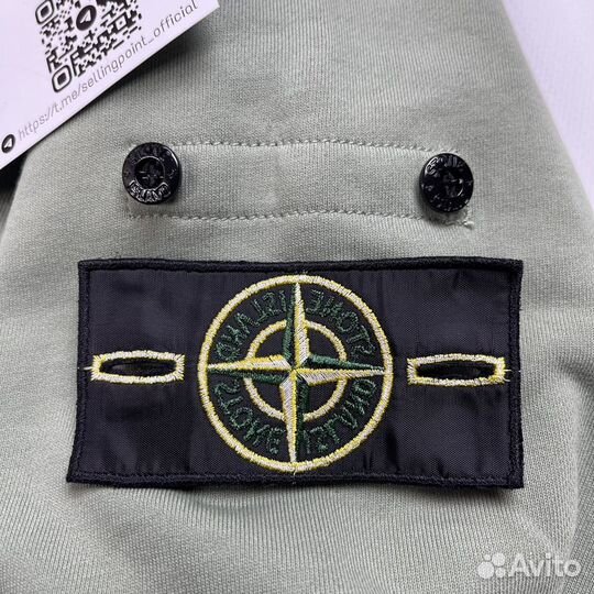 Худи толстовка Stone Island 19SS зелёный шалфей L