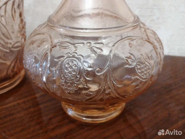 Графин Рябина цветное стекло СССР