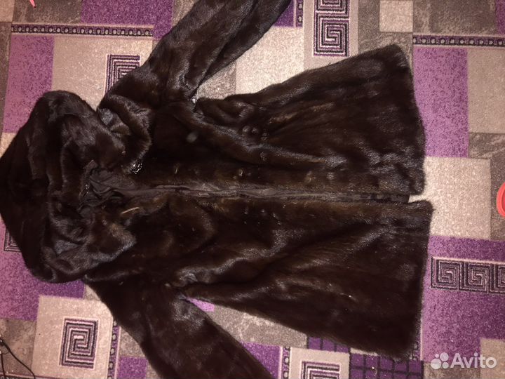 Шуба норковая с капюшоном 42 44 бу
