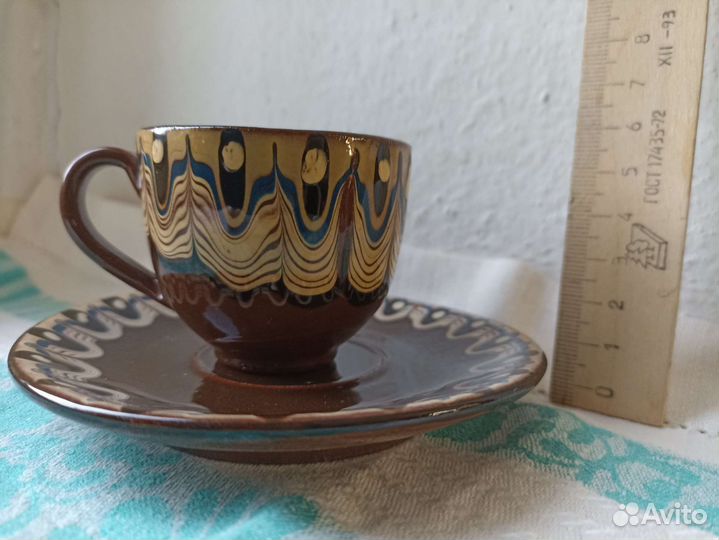 Чайная / кофейная пара, болгарская керамика СССР
