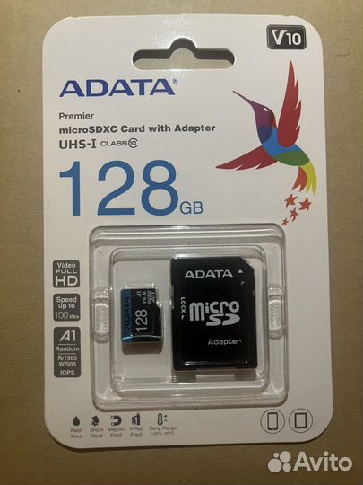 Карта памяти MicroSD + Адаптер 128 Gb