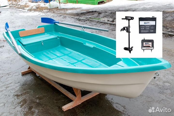 Гребная лодка с электромотором Тортилла-3 с Рундук