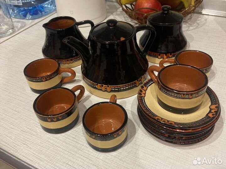 Сервиз чайный из глины СССР