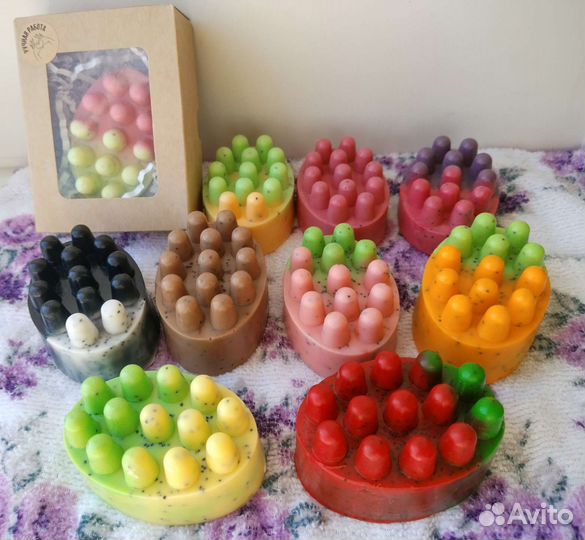 Массажное мыло-скраб в подарочной коробке