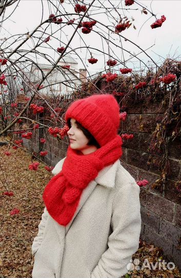 Тёплый зимний комплект из мохера с флисом