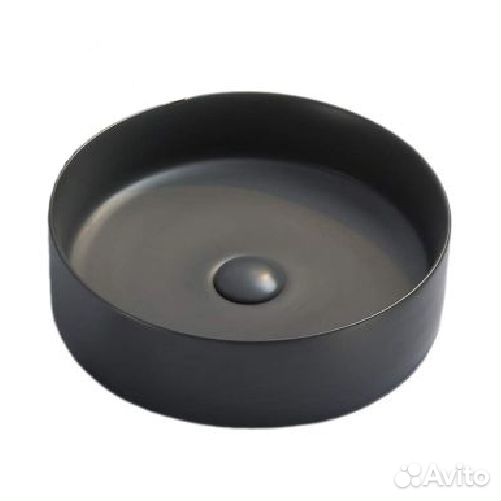 Раковина накладная D394мм. черный матовый