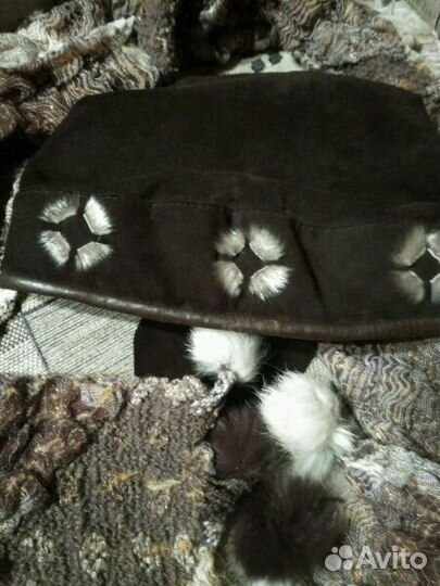 Шапка из натуральной замши