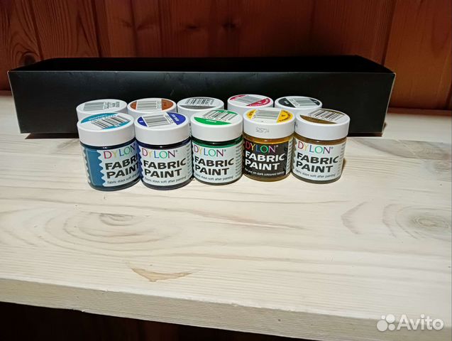 Краска для росписи по ткани (10 баночек) dilon
