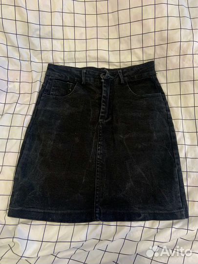 Юбка джинсовая черная