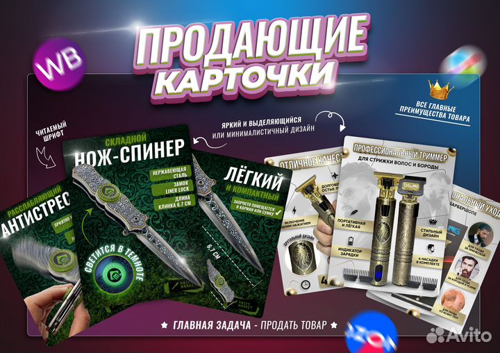 Дизайн карточки. Инфографика для Wildberries, Ozon