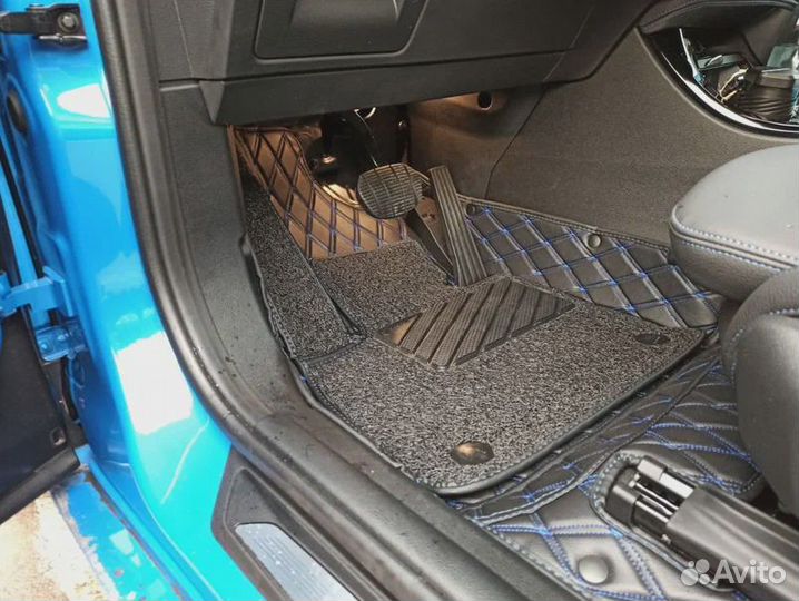 3д коврики из экокожи в салон авто с бортами