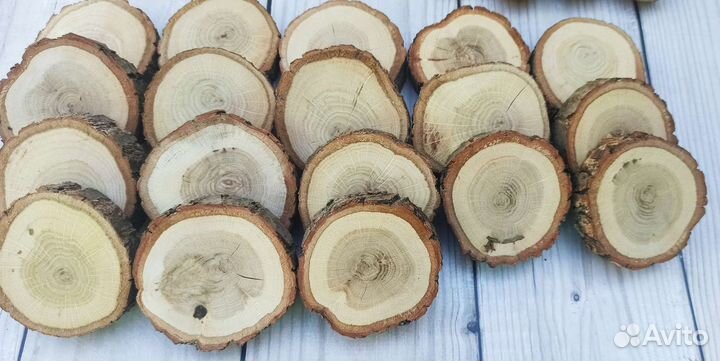 Набор спилов деревянных заготовок для творчества