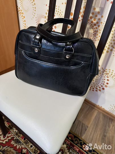 Кожаная дорожная сумка СССР