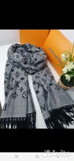 Шарф Louis Vuitton черно/серый