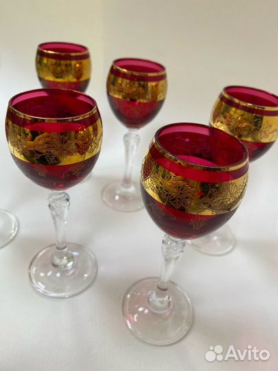 Набор 6шт рюмок богемского стекла Bohemia