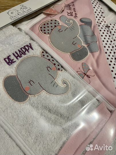 Халат и полотенце набор для новорожденного