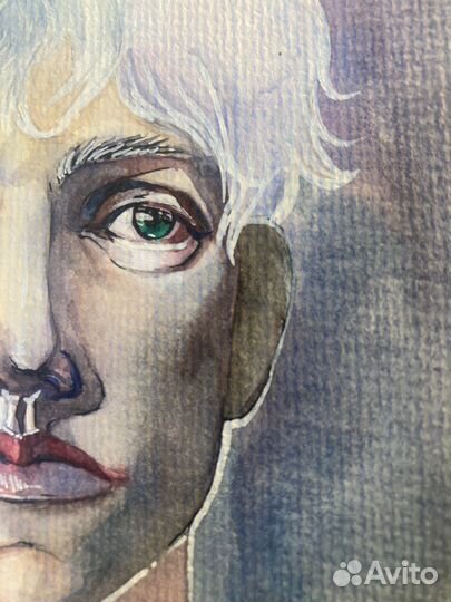 Мужской портрет акварелью