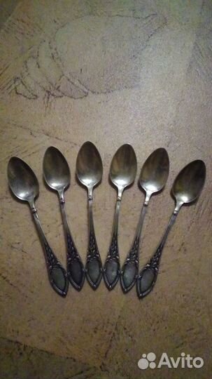 Набор 6 шт серебряных ложек 84 пр