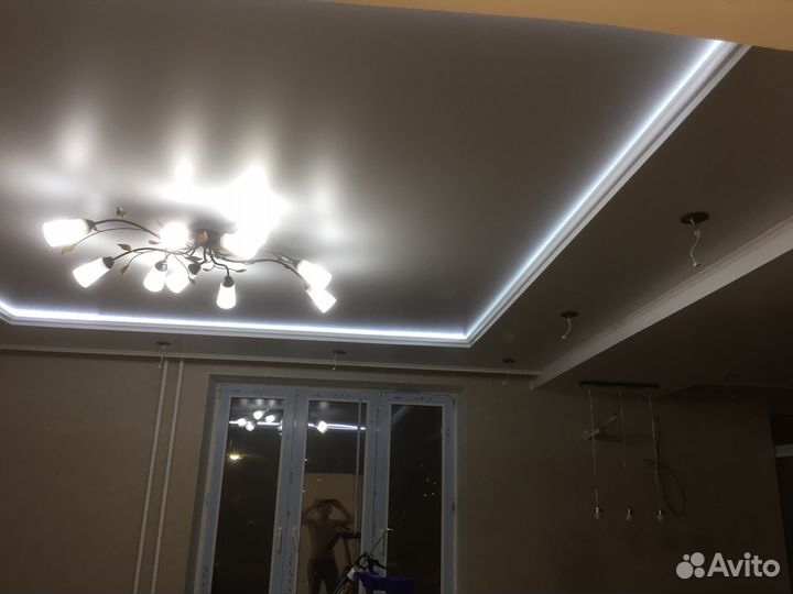 Натяжные потолки, глянцевые, матовые, тканевые