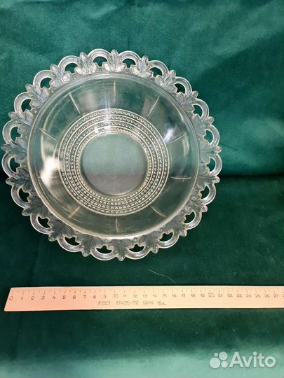Большая тарелка салатник ажурное стекло