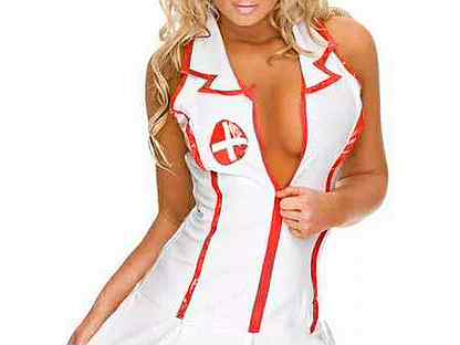 Комплект Медсестра + стетоскоп Obsessive Emergency Dress, размер L/XL, цвет белый для ролевых игр