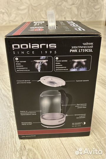 Электрочайник Polaris PWK 1759CGL белый