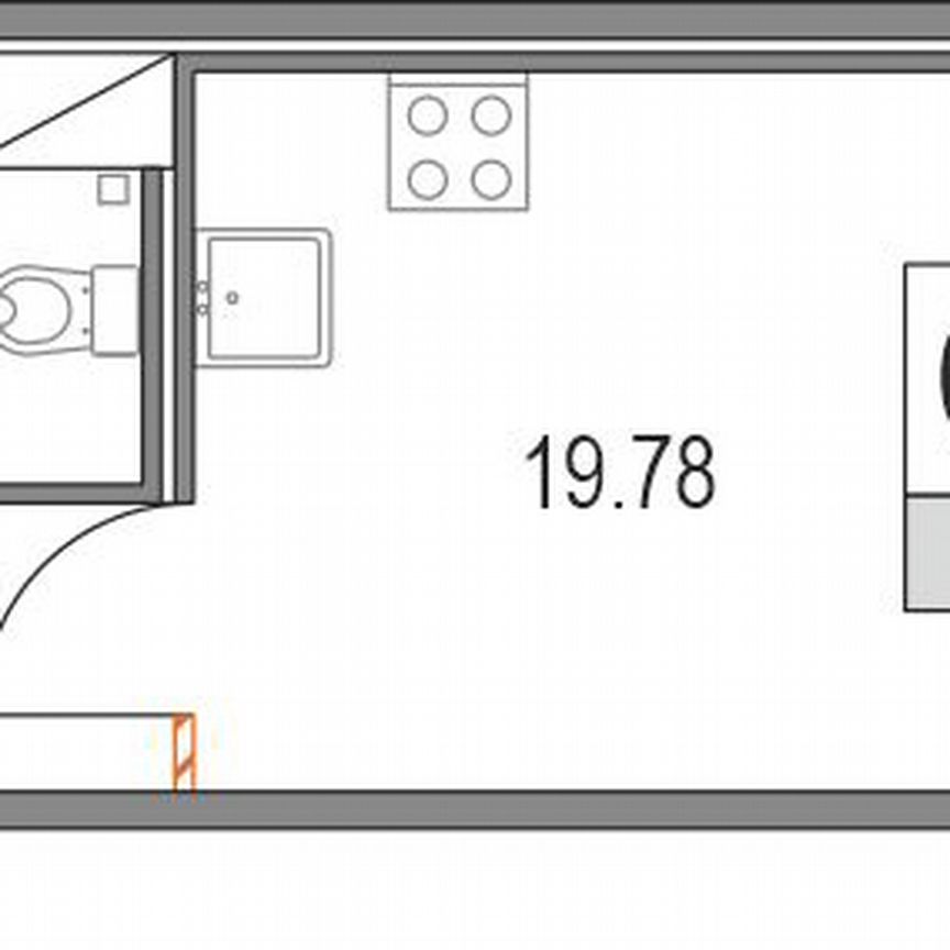 Квартира-студия, 31,3 м², 6/21 эт.