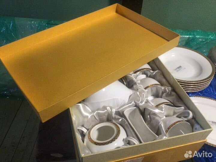 Посуда Сервиз Костяной тонкий фарфор Новый