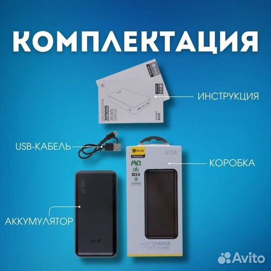 Повербанк новый 20000 mAh