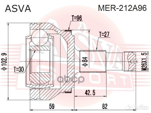 ШРУС наружный задний 30x68x27 mercedes GLK-Clas