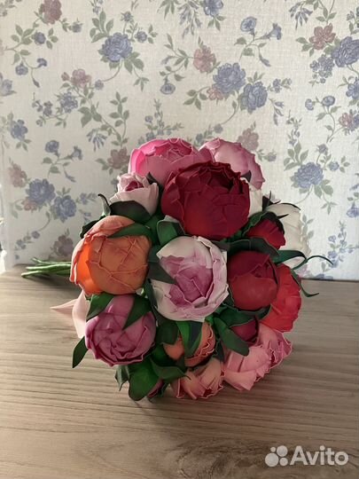 Букет пионов из фоамирана