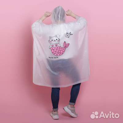 Дождевик пончо с капюшоном