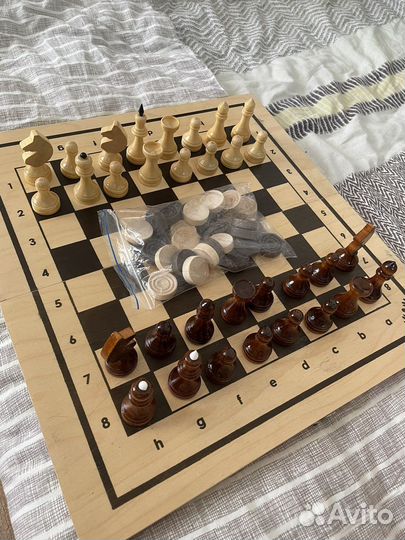 Шахматы шашки нарды 3 в 1