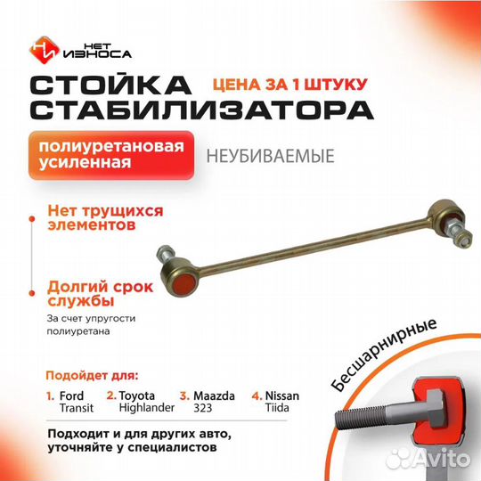Нет Износа Стойка стабилизатора полиуретановая 028