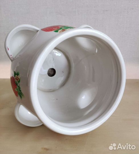 Горшок керамический для клубники белый