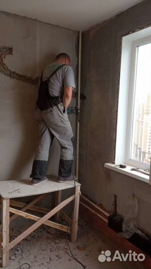 Установка кондиционеров, закладка трассы