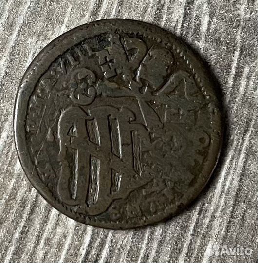 Монета mezzo baiocco gubbio 1738