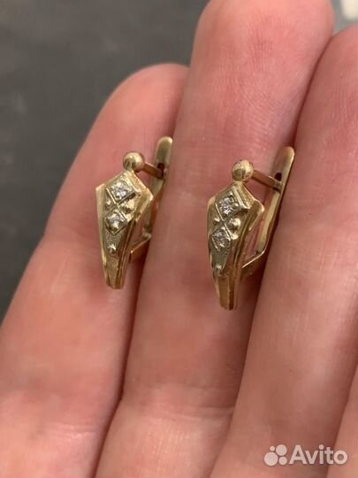 Серьги золотые 583 пробы СССР