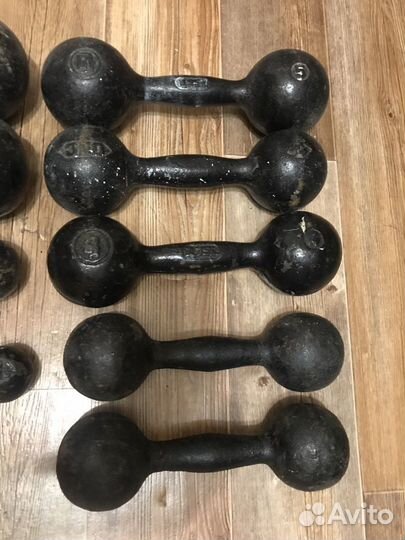 Гантели литые 1кг, 1.5 кг, 4кг, 5кг, 6кг