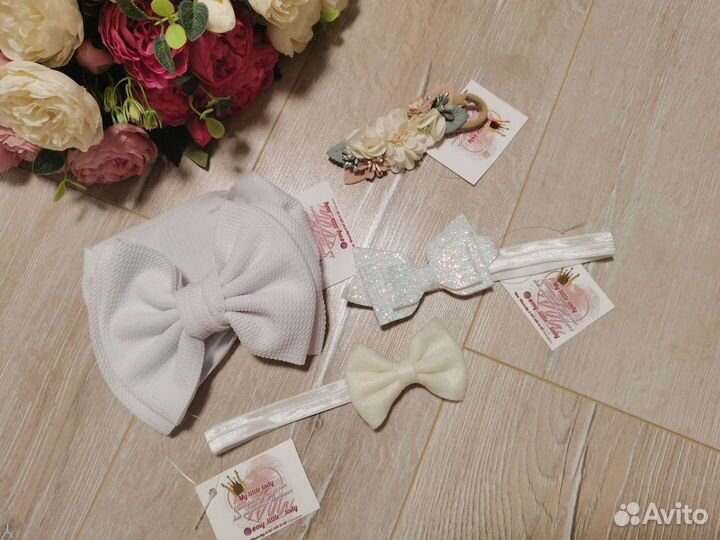 Повязки для девочки банты и цветы новые