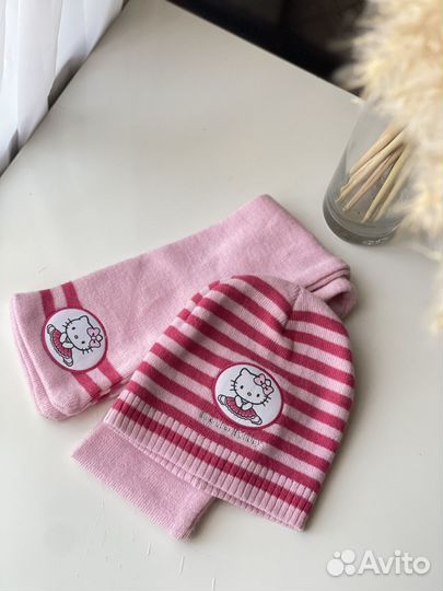Комплект шапка, шарф hello kitty оригинал