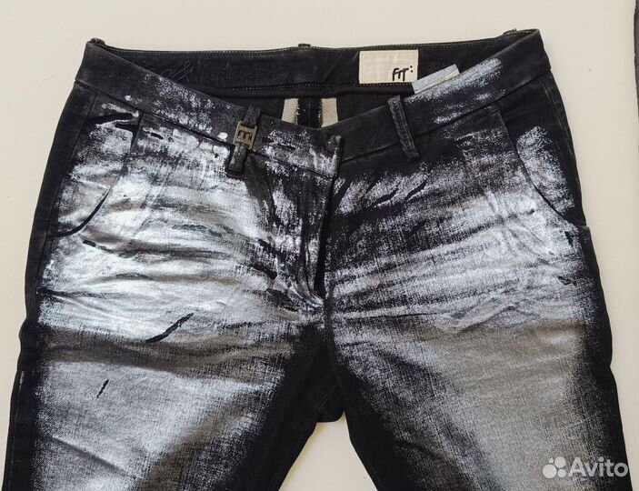 Джинсы женские черные с напылением 46 размер
