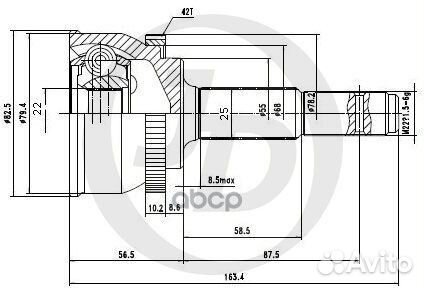 Шрус внешний ABS NI013A42 JCT0023A Just Drive
